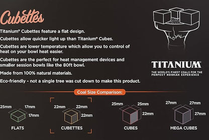HookahJohn Titanium Hookah Coconut Coals,1 Kg Natural Hookah Charcoal,120ct (Cubettes)