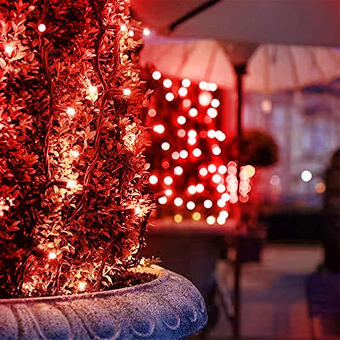 105ft 300 LED Christmas String Lights, End to End Plug 8 Modes | Christmas Lights UL Certified - Outdoor Indoor Fairy Light Christma s Tree, Patio, Garden, Party, Wedding, Holiday (Red)
