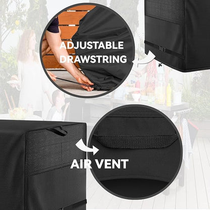 Patio Coffee Table Cover Black Heavy Duty Waterproof Cover 48" L x 26" W x 18" H for Rectangular Coffee Table