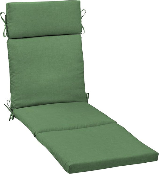 Arden Outdoor Chaise Cushion, 21 in x 72 in, Weather-Proof, Rain-Proof, Fade Resistant Patio Cushion for Chaise Lounger Bright Moss Green Leala | Lounge Cushion, Weather-Proof, Rain-Proof, Fade Resistant for Chaise Lounger, Mold and Mildew Resistant