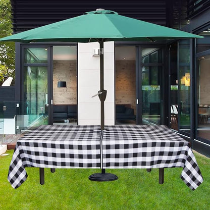 EHouseHome Outdoor Indoor 60x84 inch Rectangle Tablecloth with Umbrella Hole and Zipper, Waterproof Zippered Patio Table Cloths, Spring/Summer Table Covers for Backyard Circular Table/BBQs/Picnic