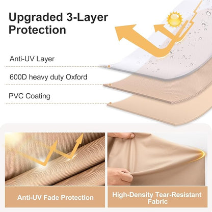 600D Outdoor Patio Chair Covers Waterproof 29"Wx30"Dx36"H, 2 Pack | Patio Furniture Covers Protect from Rain, Dust & UV; Heavy-Duty Oxford Fits Lounge, Deep Seat & High Back Chairs on Lawns