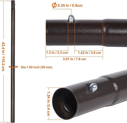 Blissun Umbrella Replacement Lower Pole, Aluminium Patio Umbrella Extension Bottom Pole Replacement with Bullet Buckle, Bronze - Exact Fit Umbrellas Only