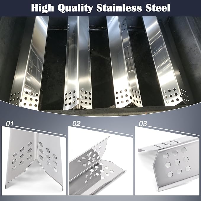 BBQ Grill Parts for Kitchenaid 4 Burner 720-0954, 720-0733, 720-0745, 740-0780, 720-0745B, 720-0733A, 740-0781, Stainless Steel Heat Plate, Burners, Igniter for Kitchen Aid Gas Grill Replacement Parts
