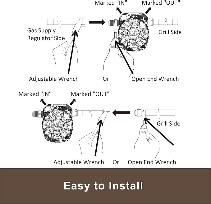 NO WORRIEZ Safety Auto Shut-Off Gas Timer for Propane & Natural Gas | Outdoor Grill, Fire Pit, Pizza Oven | – 100,000 BTU w/ 1/2" Flared Connector & Hose & Flare Male Adapter, Patent Pending | 100,000 BTU, Fits Outdoor Grill, Fire Pit, Pizza Oven, BBQ,...