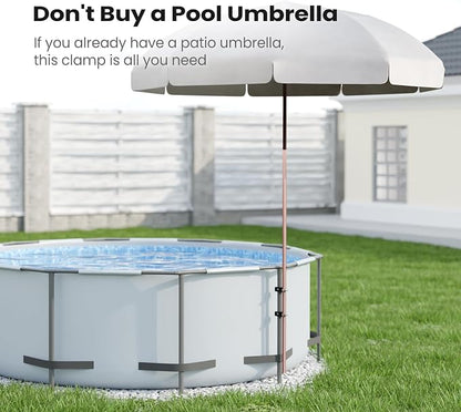 ECOPOOLTECH 7' Above Ground Pool Umbrellas, Outdoor Pool Sunshade for Oval or Rectangular Swimming Pools, Multi-functional Patio Umbrella for Garden/Pool Deck/Backyard, Must have Pool Accessories