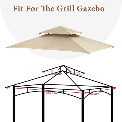 SCOCANOPY Grill Replacement Canopy BBQ Gazebo Top Compatible with Aldi Gardenline Belavi Shoprite Grill Gazebo,for Model Number: 43472,812576,822694,31937-17,21581,(Light Beige)