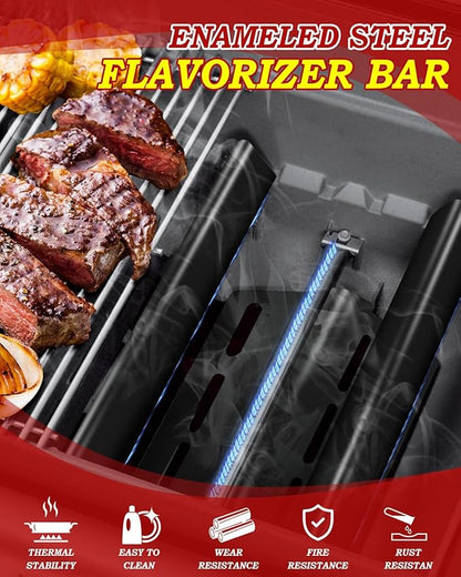 Flavorizer Bars 17.5" and Heat Deflector Replacement for Weber Genesis 300 Series Grill Part, Genesis E310 E320 S310 with Front Control, Fit for Weber Genesis EP310 Grill Accessories 7620 7622
