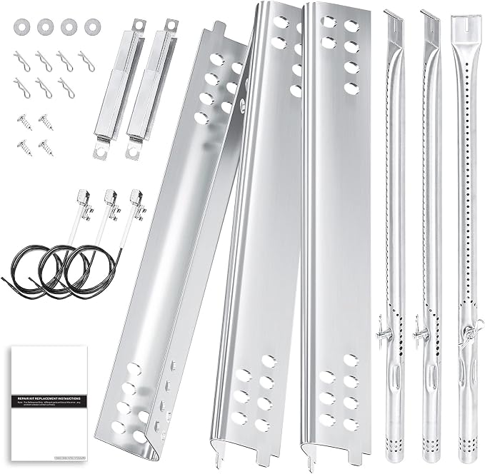 Grill Parts Kit for Char-Broil Performance TRU-Infrared 3-Burner | Fits Char-Broil 463371116, 463280019, 463371719, 463336016 and 463274016; G466-2500-W1 burners and G361-0003-W1 heat plates.
