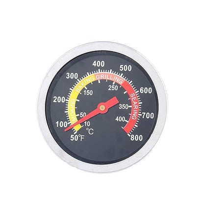 2 3/8" Face 800F Charcoal BBQ Thermometer, Barbecue Temperature Gauge Grill Pit Wood Smoker Outdoor Meat Beef Pork Lamb Cooking Heating Camping Replacement Parts