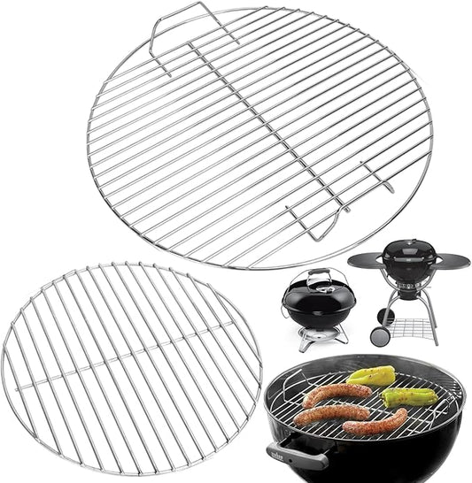 17.5" Charcoal Cooking Grate for Weber 18.5" Smokey Mountain Bar-B-Kettle, One-Touch, Cooker Smoker, Jumbo Joe, Original Kettle Grill, Stainless Steel Round Grate Kit Accessories for Weber 7432 7440