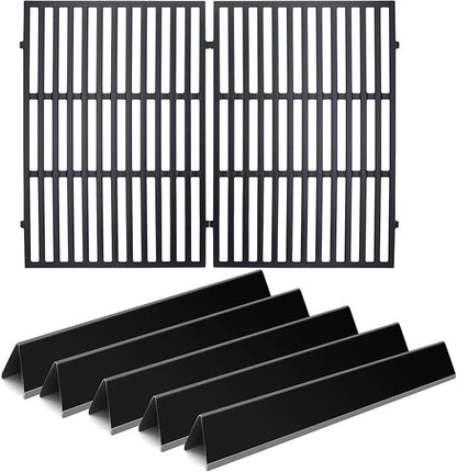 7620 7621 Flavorizer Bars for Weber Genesis 300 Series, E310, S310, E320, E330, S330, EP310, EP320, EP330 Grill with Front-Mounted Control (Cast Iron, 7620+7524)