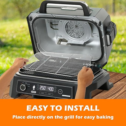 Ericair 2Pcs Stainless Steel Rack Set for Ninja XSKRSTRKXL Woodfire OG800 and OG900 Series, Grill Rack Accessories for Ninja OG850 OG951 Woodfire Pro XL Outdoor Grill & Smoker