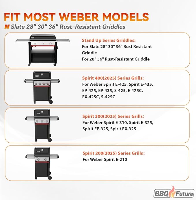 Organizer Kit for Weber Grills - Condiment Caddy, Paper Towel Holder for Weber Slate Griddle and Spirit Series(2025 Models) Grills, 3400105 Grill Accessories for Works Side Rail, Barbecue Utensils