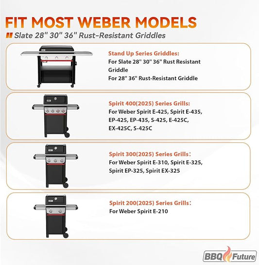 Organizer Kit for Weber Grills - Condiment Caddy, Paper Towel Holder for Weber Slate Griddle and Spirit Series(2025 Models) Grills, 3400105 Grill Accessories for Works Side Rail, Barbecue Utensils
