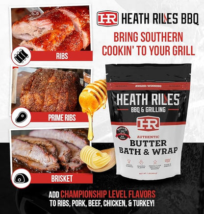 Heath Riles BBQ Butter Bath and Wrap, Champion Pitmaster Recipe, Award Winning Technique, Bag 16 oz.