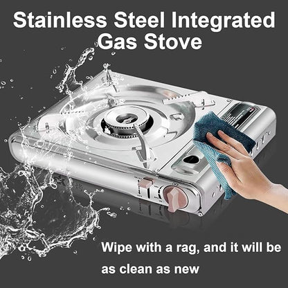 Detachable Grill Pan & Gas Stove Combo with Safety Auto-Eject | Portable Suitcase Design for Camping, Tailgating, Picnics, Indoor/Outdoor Cooking & Hot Pot