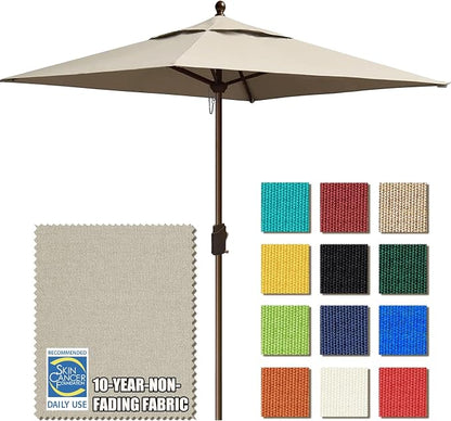 EliteShade USA 10-Year-Non-Fading 6x6Ft Square Market Patio Umbrella, UPF 50+ UV Protection Performance Sun Umbrella, Heavy Duty Commercial Grade Outdoor Table Umbrella with Crank, Windproof Vented Top for Garden, Pool, Deck and Outdoor Playsets, Antiq...
