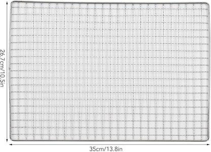 HERCHR Stainless Steel Mesh Grill Grate, Barbecue Grill Net Rack BBQ Mat for Outdoor Cooking, Heavy Duty Welded Baking Cooling Rack for Gas Charcoal Smoker Grills, Camping Picnic, 13.8x10.5in