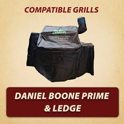 Green Mountain Grills Pellet Grill Cover Fits Daniel Boone Choice, Prime, Ledge 1.0 Models, Full Length, Black GMG-3001 GMG-3003