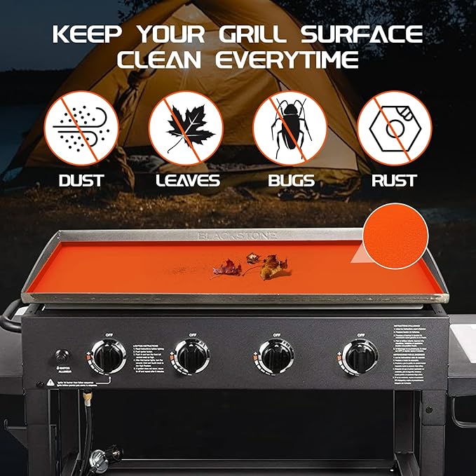Silicone Griddle Mat for Blackstone 36 Inch, Heavy Duty Food Grade Silicone Griddle Cover, Griddle Accessories for Blackstone Grill, All Season Protective Cover (Orange, 36 Inch)