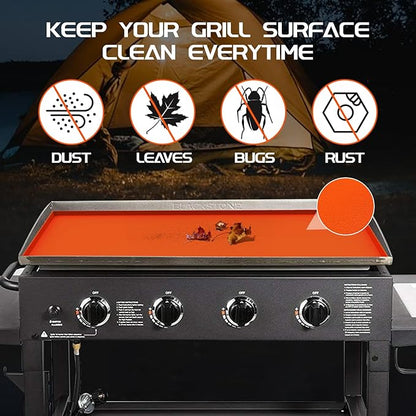 Silicone Griddle Mat for Blackstone 36 Inch, Heavy Duty Food Grade Silicone Griddle Cover, Griddle Accessories for Blackstone Grill, All Season Protective Cover (Orange, 36 Inch)