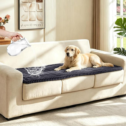 Leakproof Couch Cover for Dogs, Non Slip Washable Sofa Protector | Stain-Resistant Window Seat Cushions Chair Mat Car Seat Cover for Kids Pets (DarkGray 27.6" x 82.7")