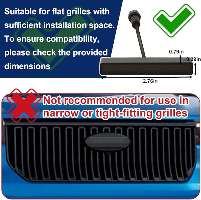 Front Grille Led Light For 2022-2025 Ford Maverick Accessories | Fits Maverick Lariat XL XLT Lobo All Trims,Maverick Raptor Style Grill Lights with adaptor fuse Waterproof (DIY Style-White)