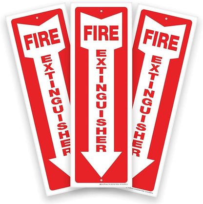 iSYFIX Fire Extinguisher Signs – 3 Pack 4x12 Inch – 40 mil Thick Polystyrene Plastic, Laminated for Ultimate UV, Weather, Scratch, Water & Fade Resistance, Indoor & Outdoor