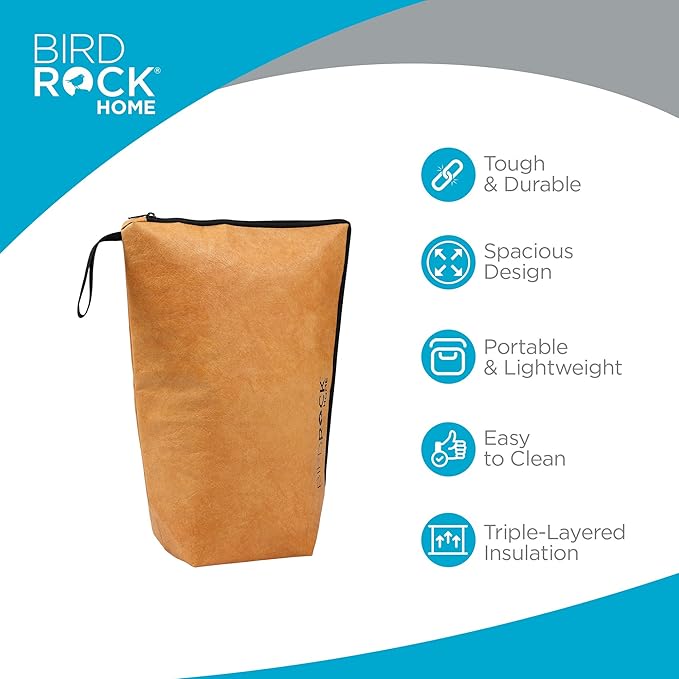 BIRDROCK HOME BBQ Resting Bag - Triple Layer Insulated Meat Resting Bag with Wide Zipper Opening, Premium Quality Tyvek, Portable, Reusable, 21.4" x 16" - Ideal for Briskets, Shoulders, & Large Cuts