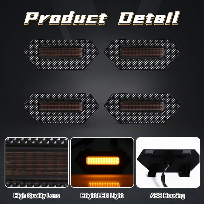 Grill Light for Tacoma TRD Pro 2024 2025, Smoked Shell Amber LED Front Grille Lights Fit for Tacoma Trailhunter