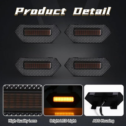 Grill Light for Tacoma TRD Pro 2024 2025, Smoked Shell Amber LED Front Grille Lights Fit for Tacoma Trailhunter
