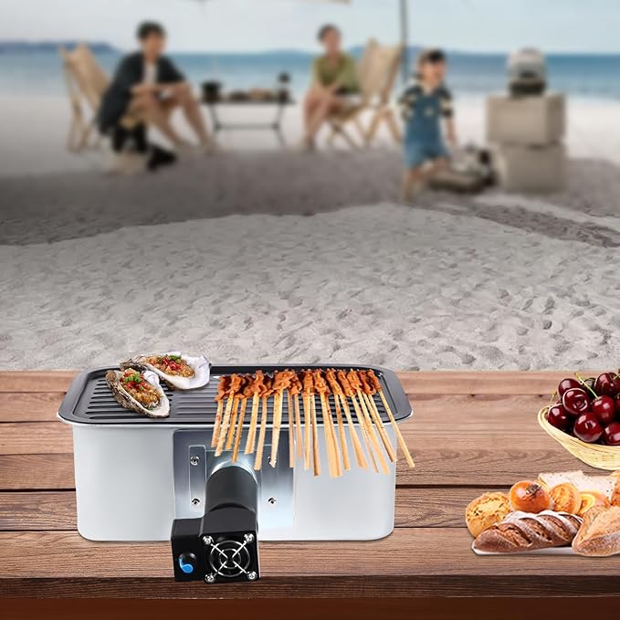 Portable Charcoal Grill, Outdoor BBQ Grill Mini Camping Stoves with Carrying Bag, USB Power Supply Barbecue Grill Small Charcoal Grill for Camping Backyard Cooking, 12.9 * 8.3 * 4.7In 烧烤炉 烧烤架