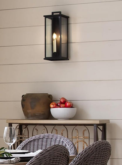 Hinkley Weymouth Large Outdoor Wall Mount Rectangle Lantern, Black
