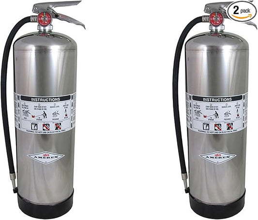 Amerex 240, 2.5 Gallon Water Class A Fire Extinguisher (2 Pack)