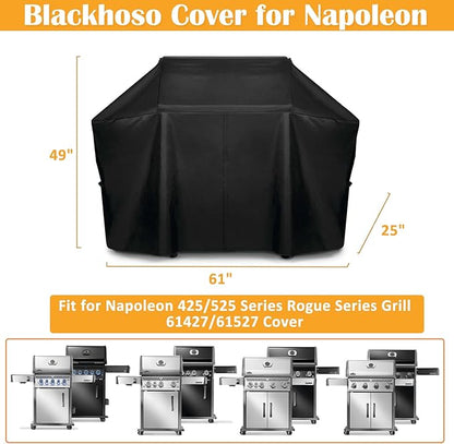 Grill Cover for Napoleon 425/525 Rogue Series Grill, Replacement for 61427 61527 Cover, 600D Heavy Duty PU Material Wateproof Grill Accessory
