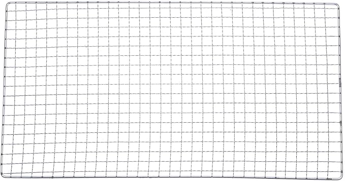 HARFINGTON Square BBQ Grill Net 17.3"x11.6" Electroplated Stainless Steel Barbecue Mesh Mat for Baking Smoking Charcoal Grilling Roasting
