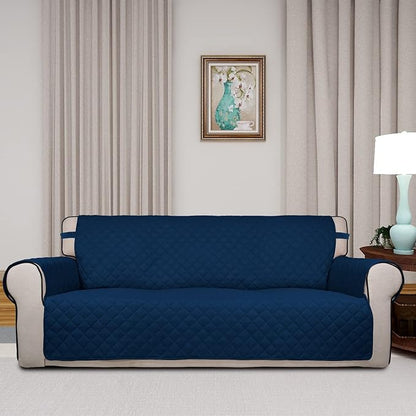 PureFit Reversible Quilted Sofa Cover, Water Resistant Slipcover Furniture Protector, Washable Couch Cover with Non Slip Foam and Elastic Straps for Kids, Pets (X Large, Navy/Navy) | Navy/Navy, Water Resistant Couch Protector, Washable Pet Couch Cover ...