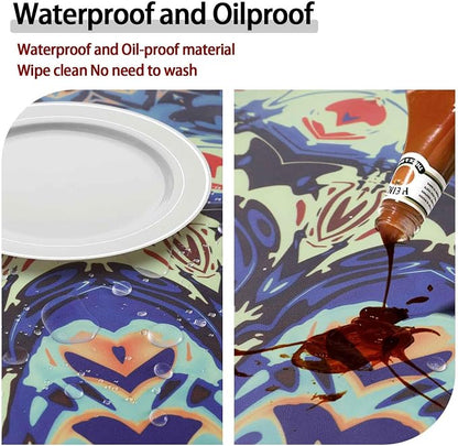 opstellen Fitted Waterproof Round Tablecloth Small Mandala Patio Table Cloths for 36-44" Tables Camper Travel Vacation Accessories Outdoor Road Trip Must Haves New Home Living Room House Decorations
