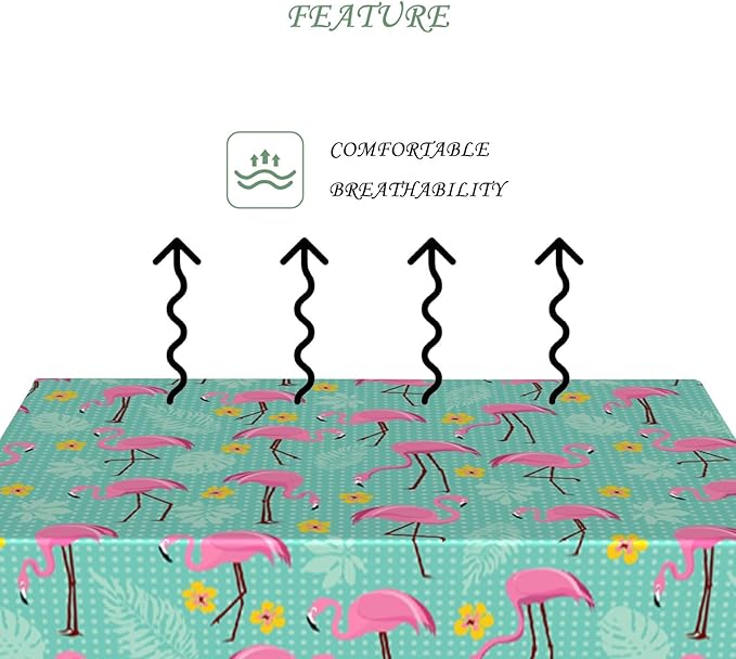 54x78 Inch Summer Pink Flamingo Tablecloth Retro Polka Dot Hawaiian Tropical Palm Leaf Green Table Cloth Waterproof Stain Resistant Table Cover for Dining Beach Pool Party Kitchen Home Decor
