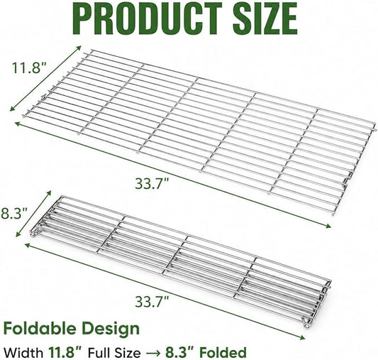 GRISUN Warming Rack for Pit Boss Austin XL Pellet Grill, Stainless Steel Upper Rack Replacement for Pit Boss Sportsman 1100, Pro Series 1150, Rancher XL & 1000 Series, Foldable BBQ Grill Top Rack