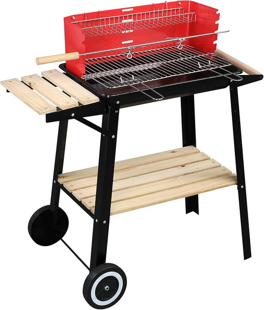 Ochine Portable Charcoal Grill, Barbecue Charcoal Grill, Stainless Steel Folding BBQ Grill and Smoker, Barbecue Grill for Outdoor Cooking Camping Hiking Picnics Garden Beach Party BBQ Tools