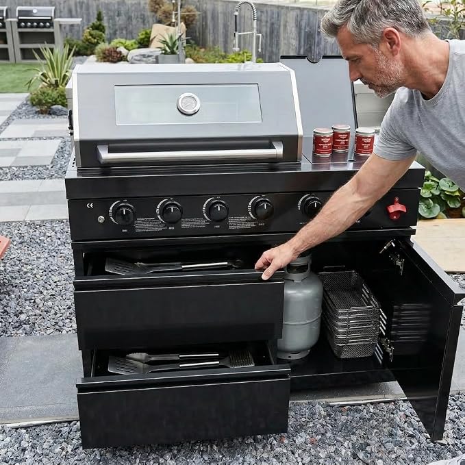 46 Inch Four Burners Natural Gas Grill,Stainless steel Outdoor Kitchen Islands