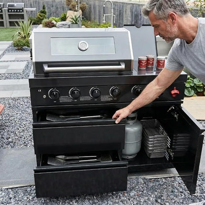 46-inch Propane Gas Grill Four Burners Grill Stainless steel Outdoor Kitchen Islands