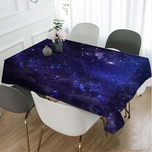 TKS MITLAN Tablecloth Galaxy Universe Table Cloth Rectangle Table 60 x 84 Inch Starry Night Sky Stars Outer Space Kitchen Decorations for Home Dinner Party
