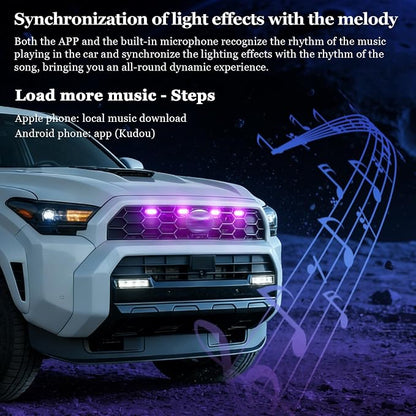 RGB Led Grills Light for 4Runner TRD-Sport TRD Offroad 2025 2026 | 4 in 1,6th gen Toyota 4runner oem 2027 grill light assembly