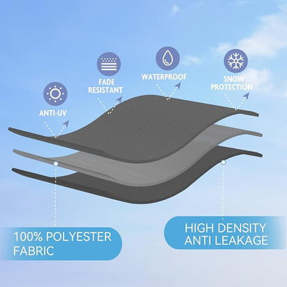 GREEN PARTY 13 ft Outdoor Patio Umbrella, Large Rectangular Table Umbrellas | Double-Sided, UV & Fade Resistant Canopy for Deck Poolside Garden Backyard, Market Umbrella with Crank & 1.5" Pole, Grey