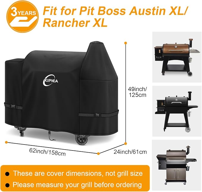 600D Pellet Grill Cover for Pit Boss Austin XL & Rancher XL, Waterproof BBQ Smoker Cover, UV Resistant, No Tear, No Fading