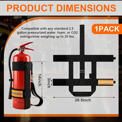 Shyyween 1 Pcs Adjustable Fire Extinguisher Carrying Strap Firefighter Gear Water Can Extinguisher Strap High-strength Nylon Webbing with Metal Buckle for Fire Safety (Orange)