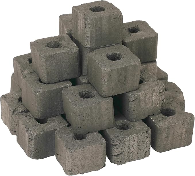 Bamboo Charcoal Grill Cubes, 28 pcs – 100% Natural, Eco-Friendly BBQ Fuel, High Heat (700℃) & Long Burn (5h)_2.2 lbs/1 kg Pack